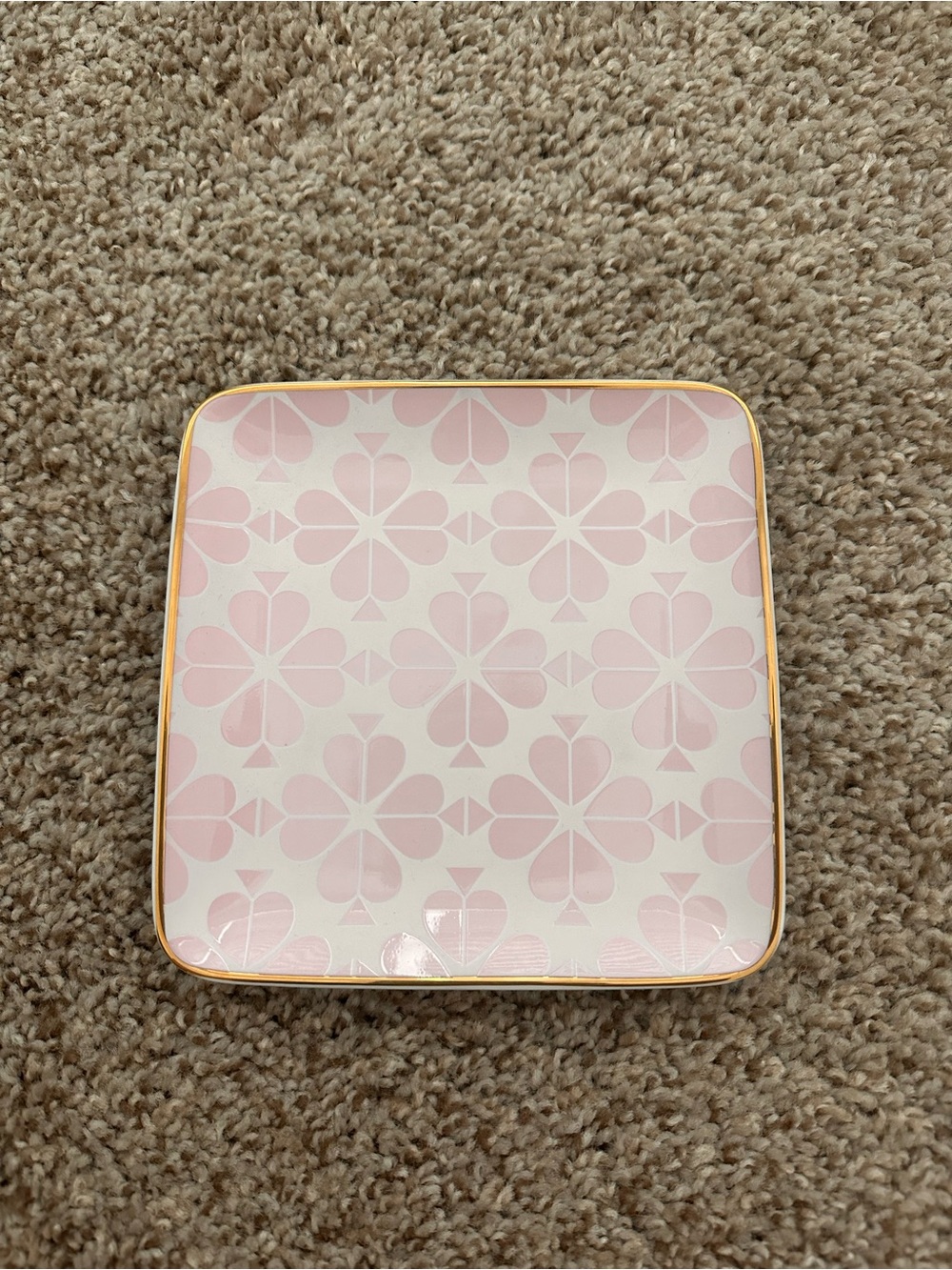 kate spade white square blush dish by Lenox